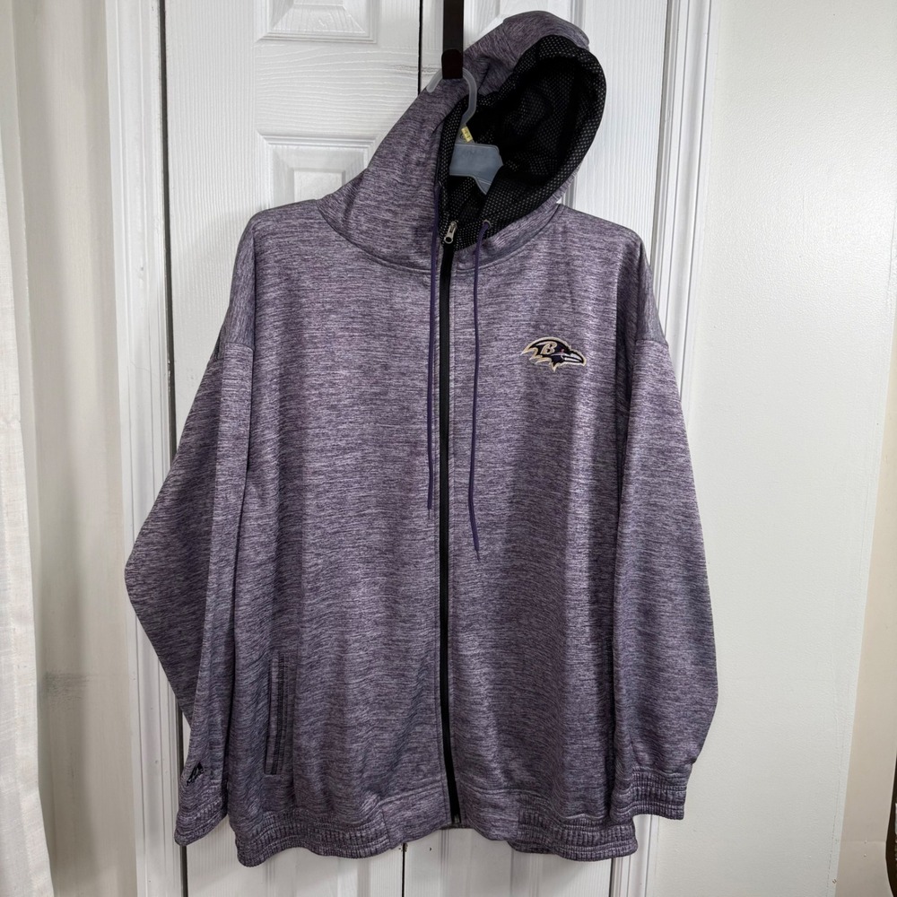 Majestic Baltimore Ravens 3XL Purple Space Dye Zip Hoodie Athleisure Gorpcore